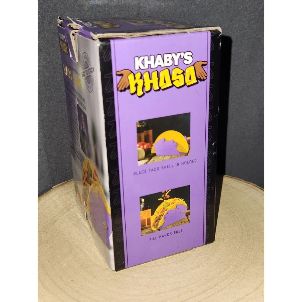 Khaby Lame Purple Taco Holder Set, Dishwasher &‎ Microwave Safe Plastic, 4-Pack